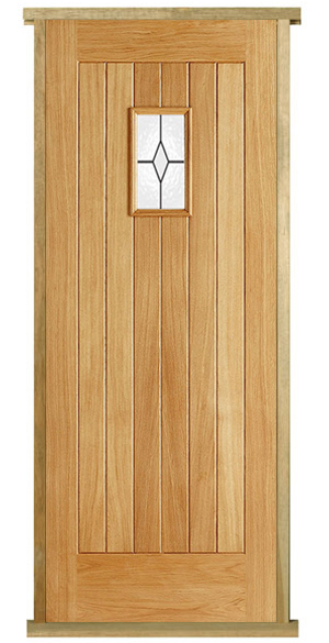 Suffolk Diamond Prehung Solid Oak External Door